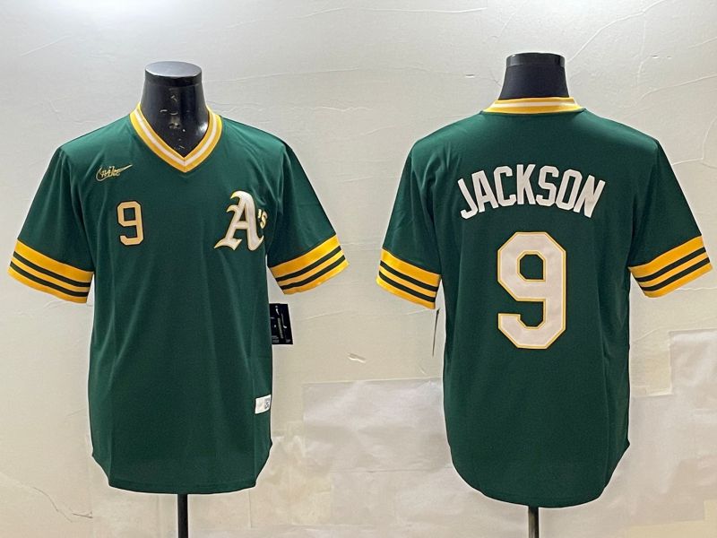 Men Oakland Athletics #9 Jackson Green Throwback 2025 Nike MLB Jersey style 4